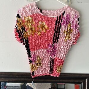 Vintage 1990's Abstract Floral Art fairy  Magic Popcorn  / Bubble Shirt NWT